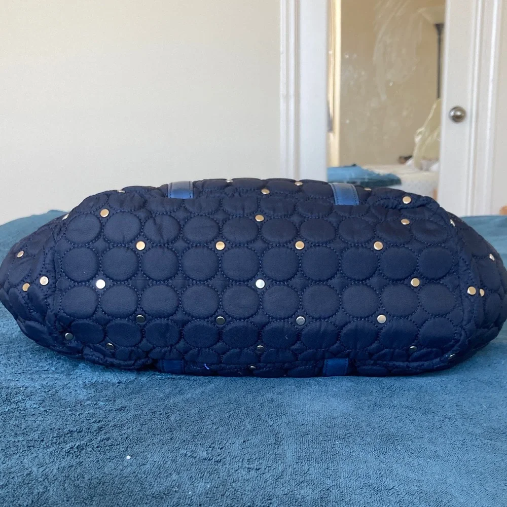 Rebecca Minkoff studded quilted Marissa Diaper / Weekender bag in Navy
